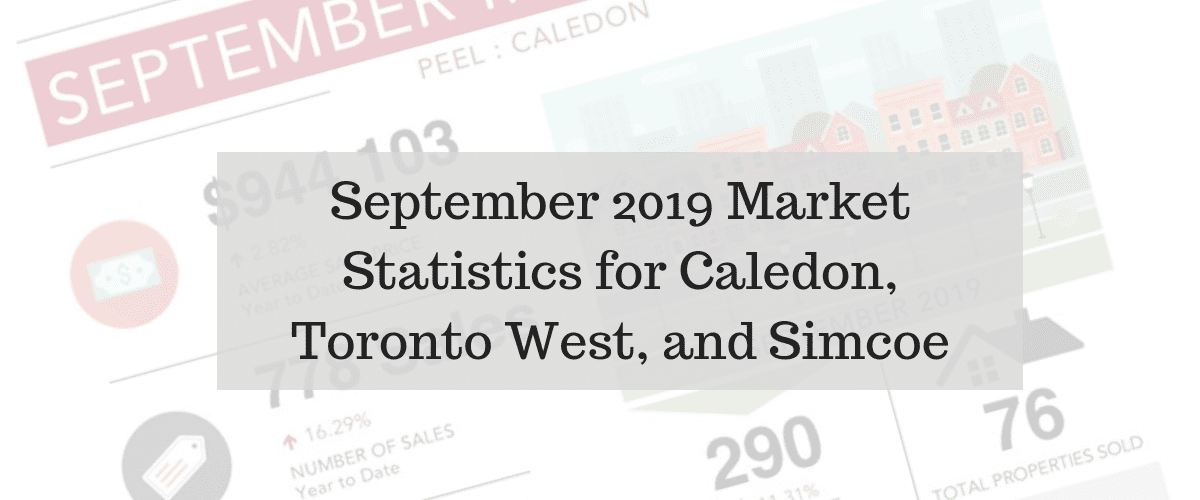 September 2019 Housing Market Statistics for Caledon, New Tecumseth, and Toronto West