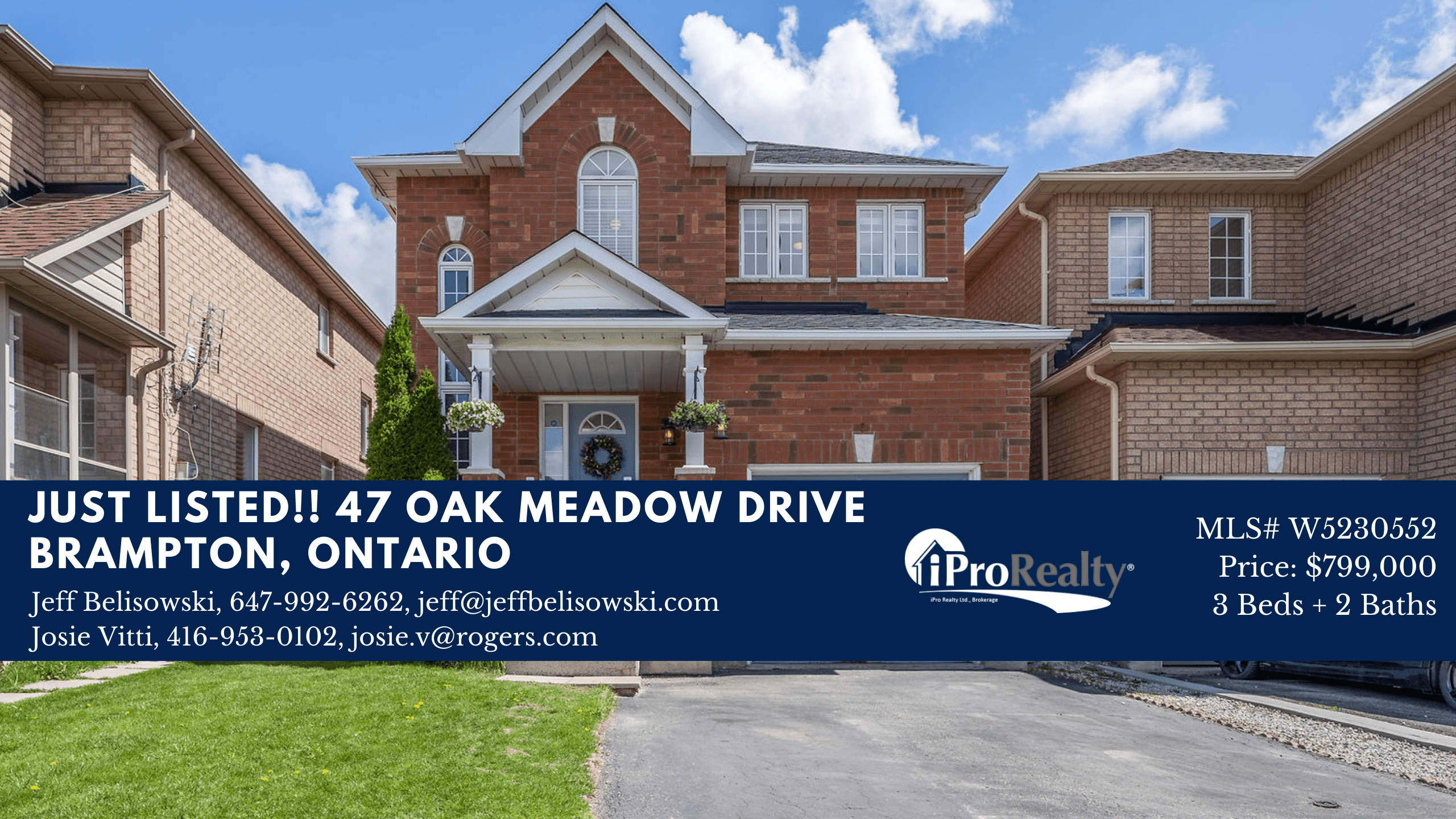 Just Listed! 47 Oak Meadow Drive Brampton, Ontario